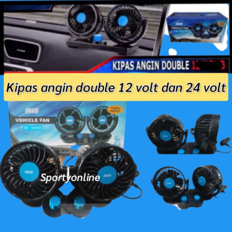 kipas angin double 12volt