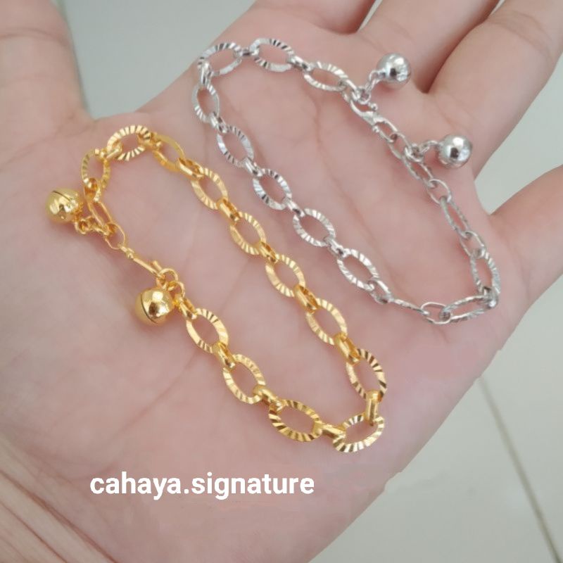 GELANG RANTAI ABG DAN DEWASA PERAK 925 LAPIS MAS