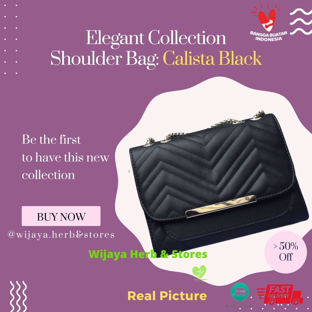 [Stylist] Tas Selempang Wanita Shoulder Bag with Chain - Fashion