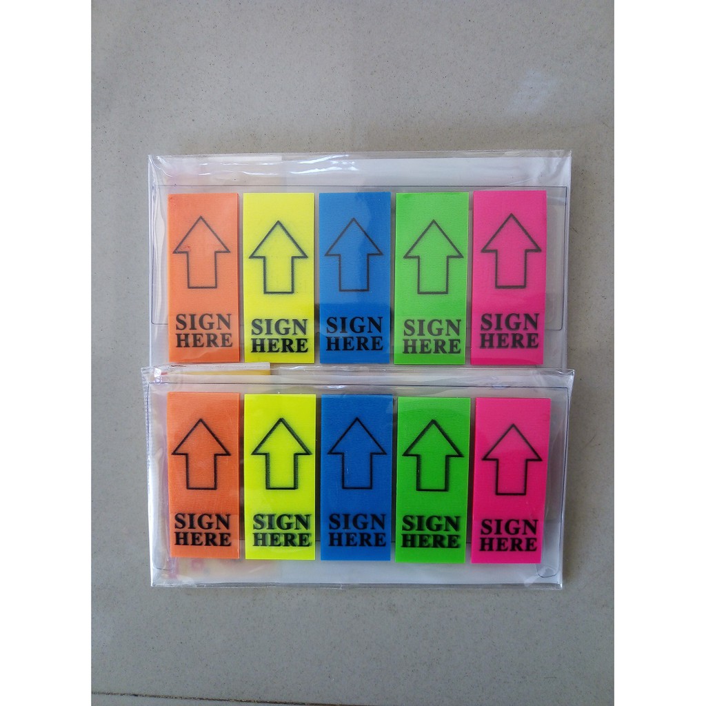 

SIGN HERE MEMO STICK TEMPEL PRONTO | KERTAS TEMPEL KUAT | 5 WARNA