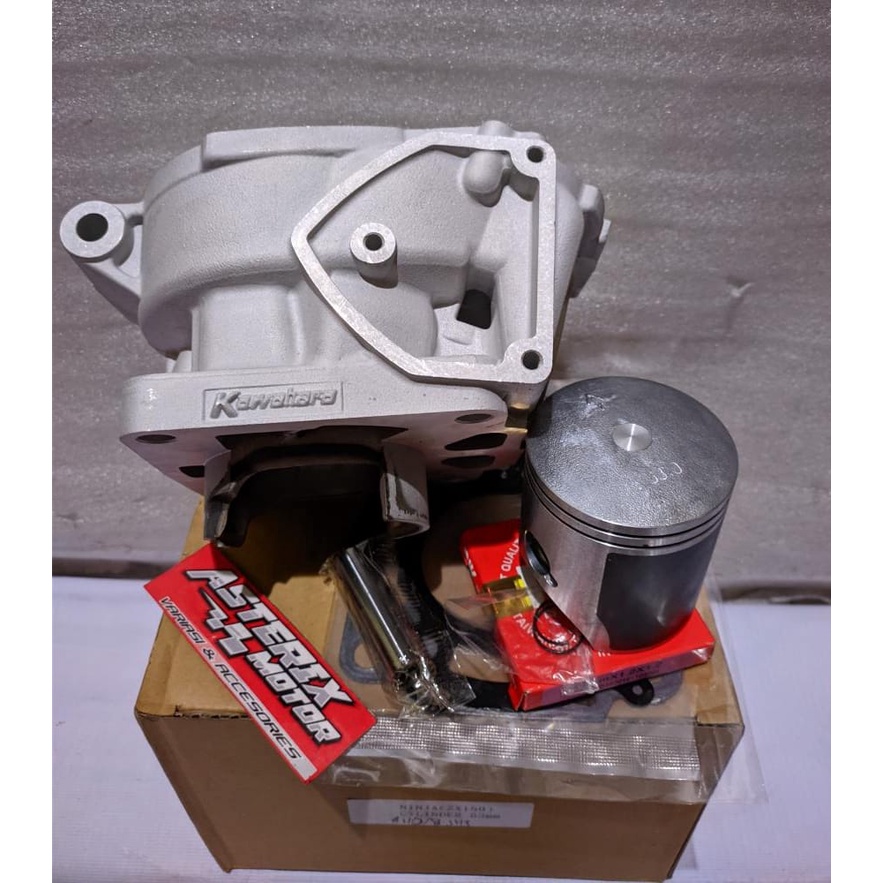 Cylinder Block Blok Ceramik set Seher Piston 63mm dan Paking Blok Kawahara nicasil Ninja 2 Tak