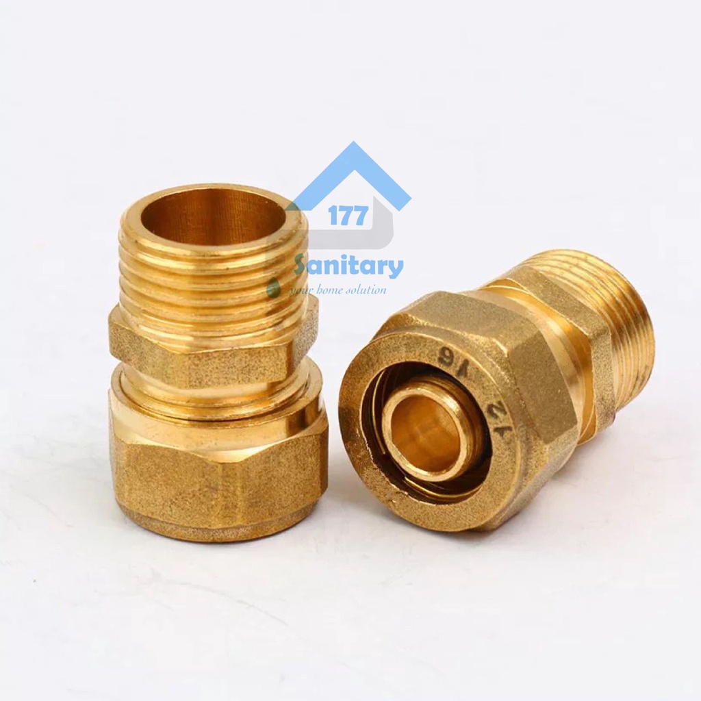 Sock kuningan DRAT LUAR sambungan Pipa Air panas SPL-sok nepel fitting 1/2 inch 3/4 in brass mixer water heater spare part sambungan pemanas air spapre part 12 16mm 20mm