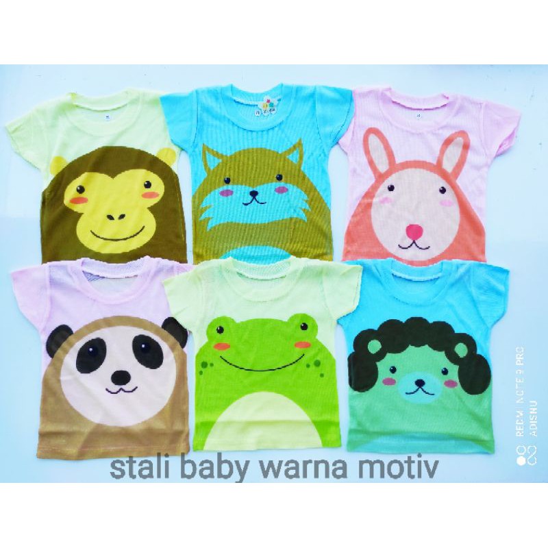 Kaos OBLONG Bayi Setali Harian WARNA Motif Karakter Murah