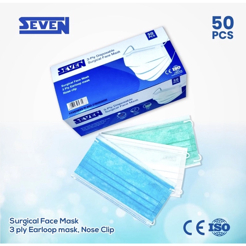 masker medis SEVEN 3ply surgical mask