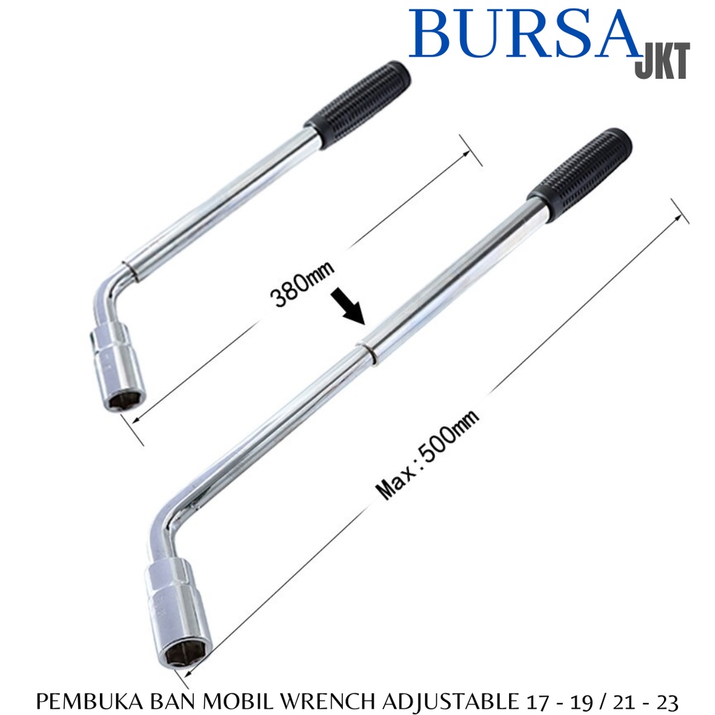 KUNCI PAS L DOUBLE PEMBUKA BAN MOBIL TELESCOPIC CR-V17 - 19 MM / 21 - 23 MM