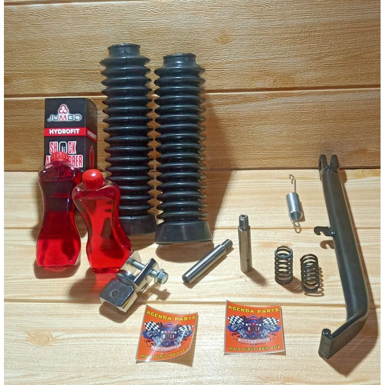 PAKET PENINGGI SHOCK DEPAN BELAKANG XRIDE 115-113- OLD/ LAMA MODIF JINJIT/TRAIL