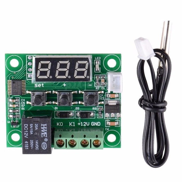 W1209 PCB Hijau Thermostat Digital Temperature Controller Control Suhu