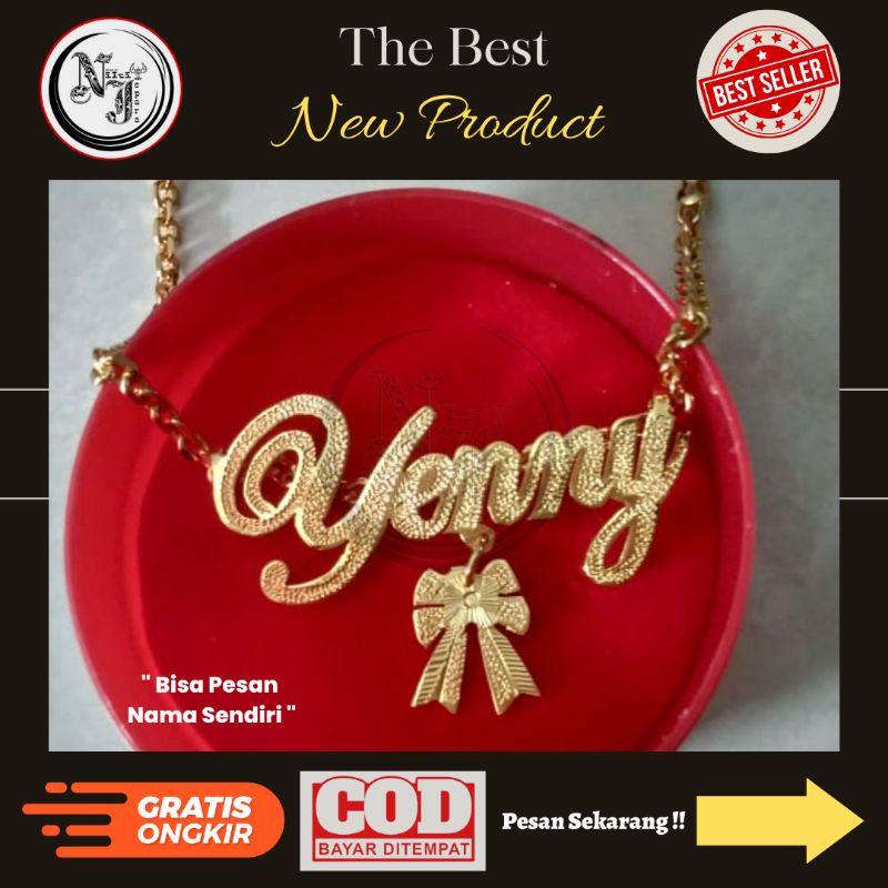 Kalung nama ||  kalung nama lapis emas