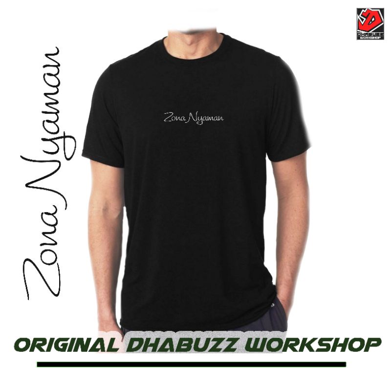 KAOS DISTRO HITAM PRIA LENGAN PENDEK BAHAN KATUN MOTIF KATA TERBARU ORIGINAL DHABUZZ C3