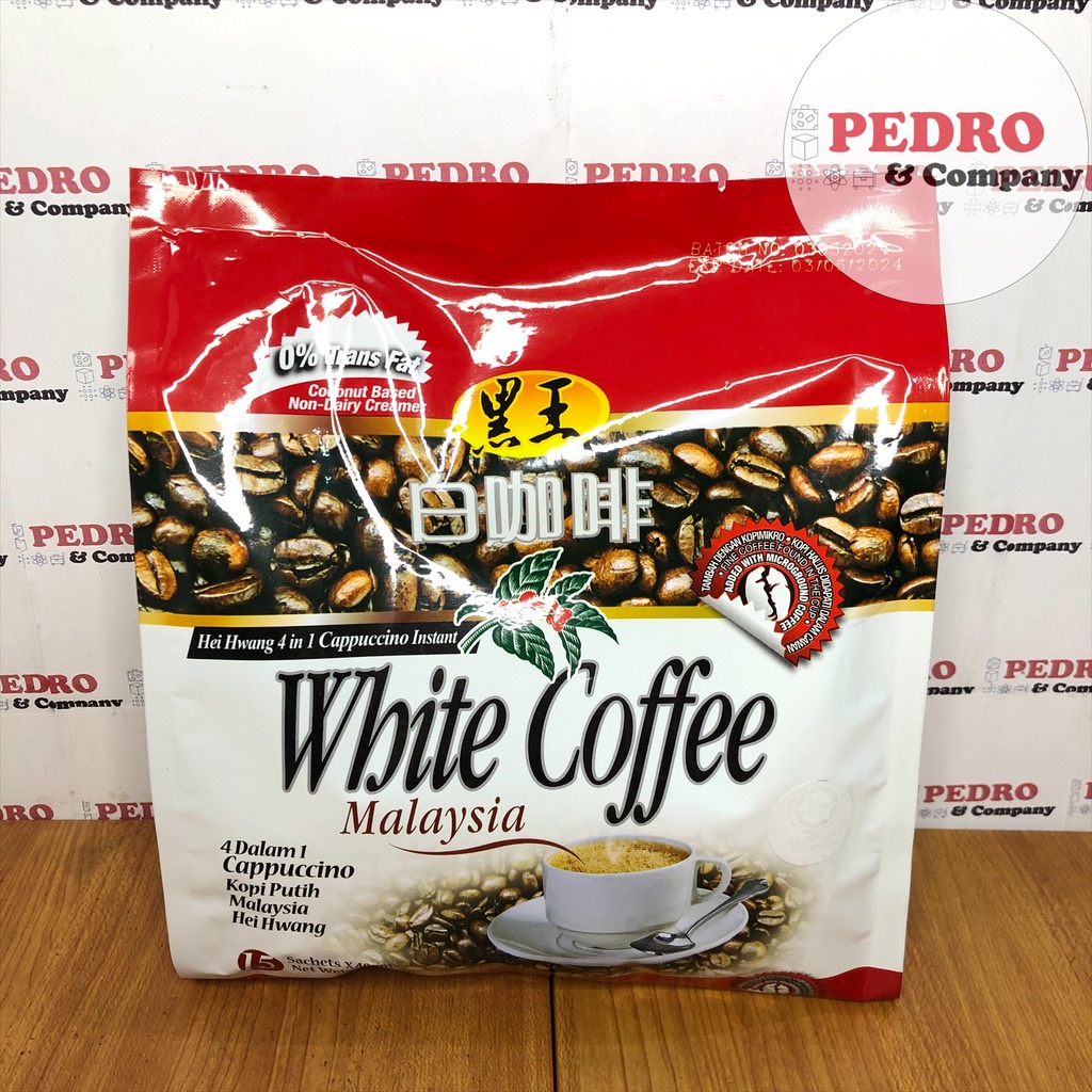 

Hei hwang white coffee malaysia cappuccino 4in1 600 gram 15 sachets merah