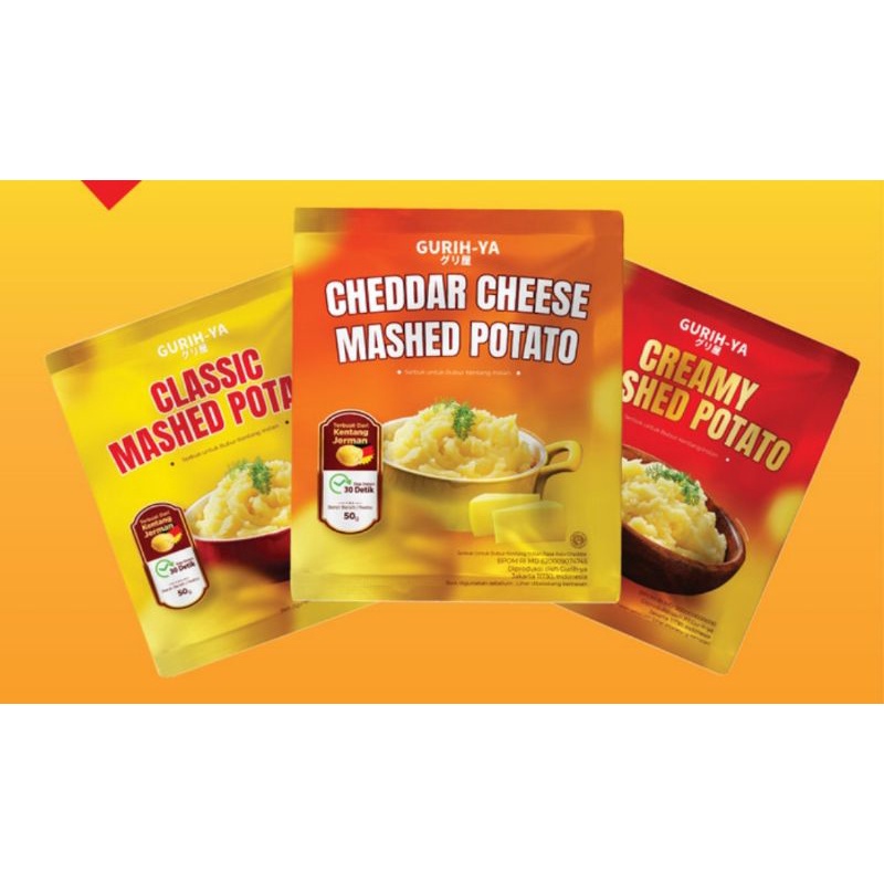 Mashed Potato Instan Gurih Ya Creamy Classic Cheese 50gr bubuk kentang