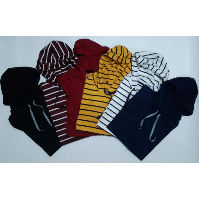 KAOS HOODIE / KAOS KUPLUK STRIPE SALUR/POLOS