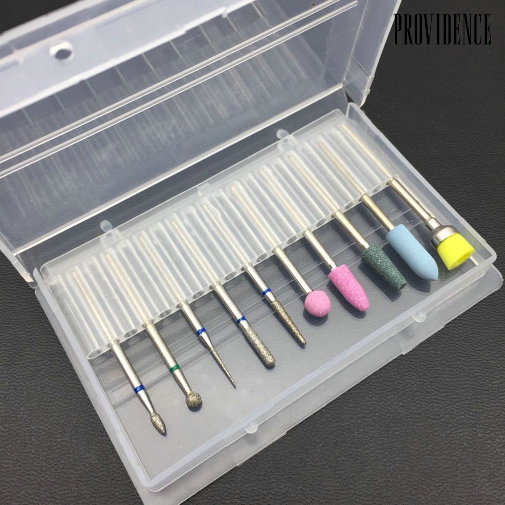 Providence 10Pcs Pro Nail Art Grinding Drill Bits Electric Manicure Bullet Polishing Set