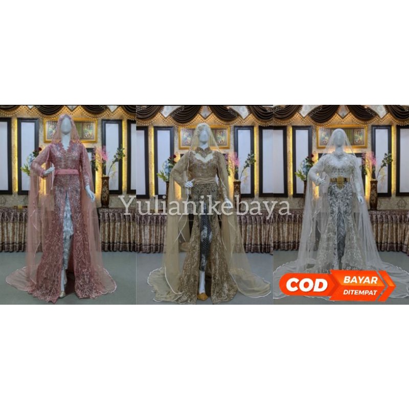 KEBAYA AKAD PUTIH KEBAYA AKAD FULL PAYET SEMATA KAKI//KEBAYA TILE AKAR TRIDI//KEBAYA//GAUN