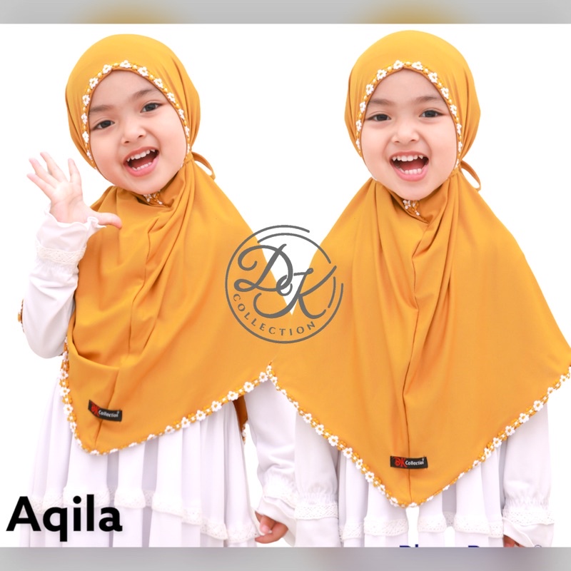 JILBAB ANAK AQILA DENGAN RENDA BUNGA