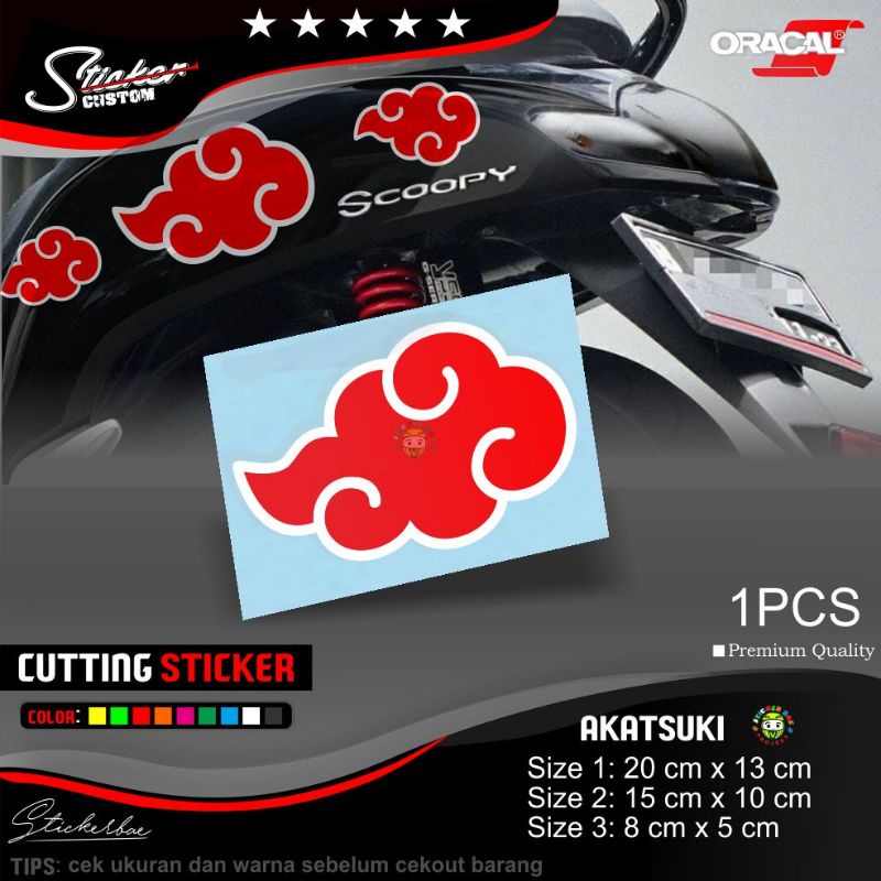 stiker akatsuki logo cutting sticker tumpuk per pcs