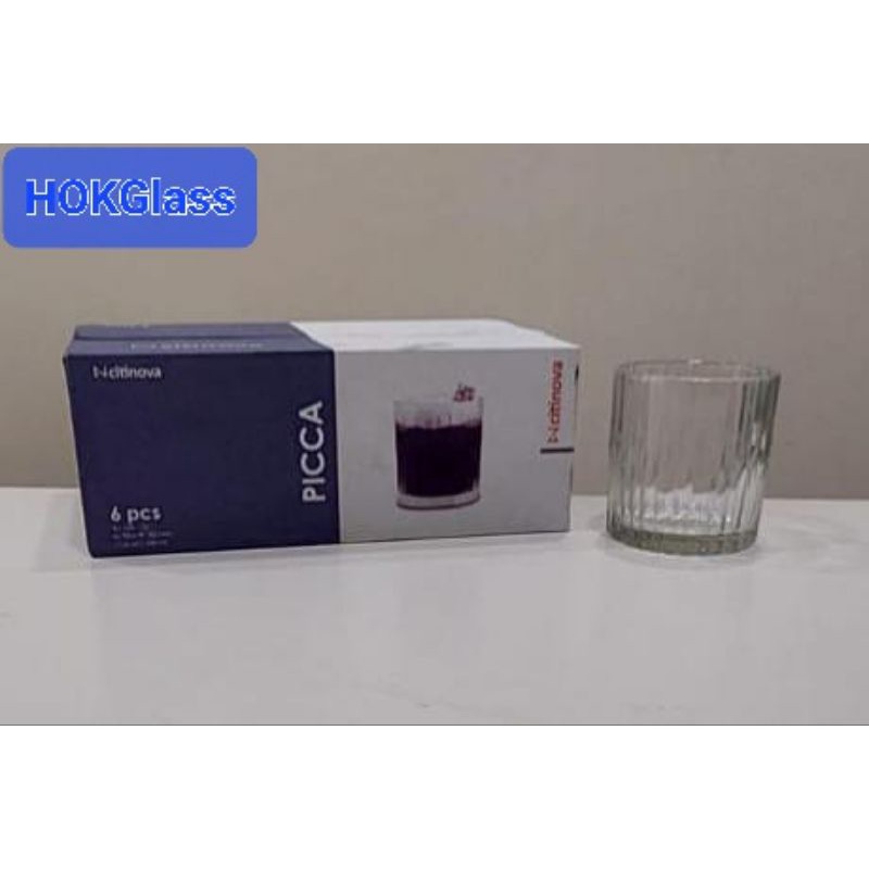 Gelas Whiskey Citinova Picca Set isi 6 Pcs / Gelas Kaca Kristal / Gelas Jadoel