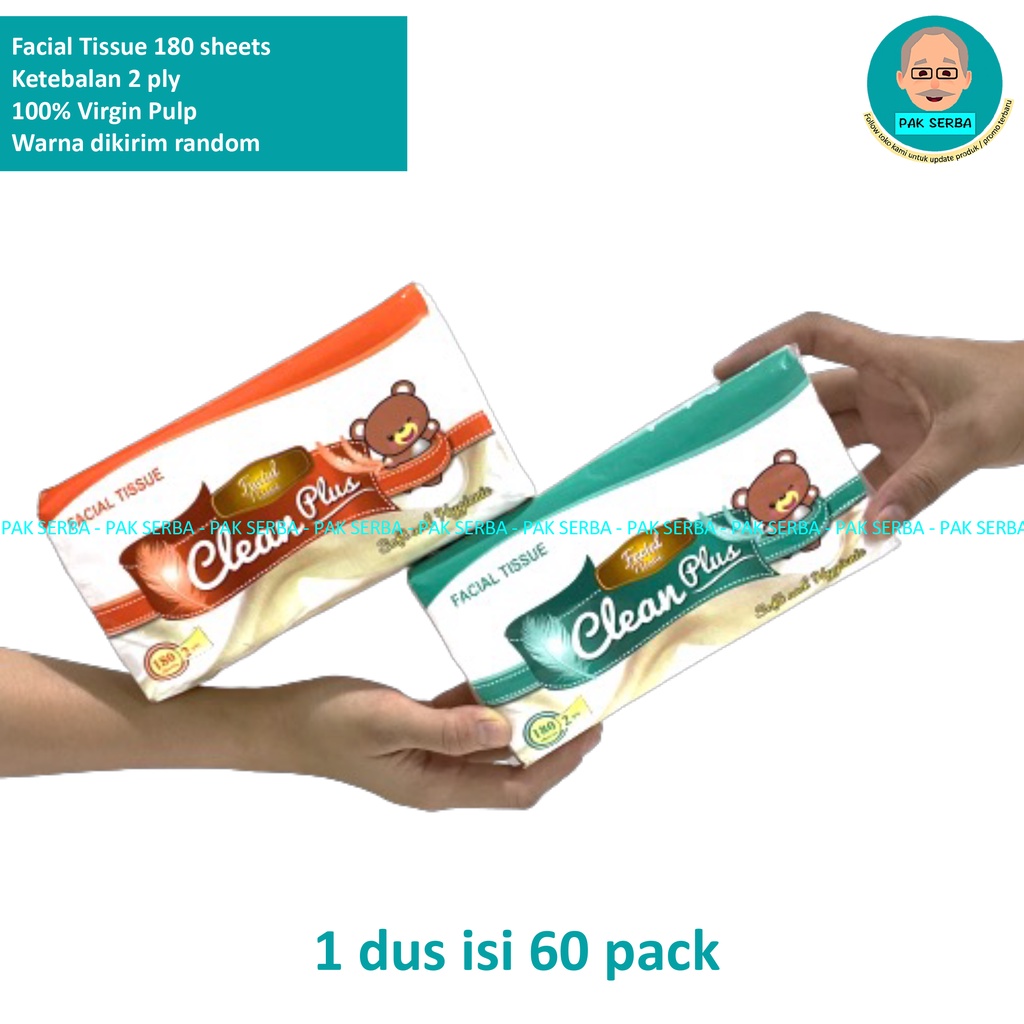 Clean Plus Facial Tissue Premium / Tisu Wajah / 180sheets 2ply (DUS)