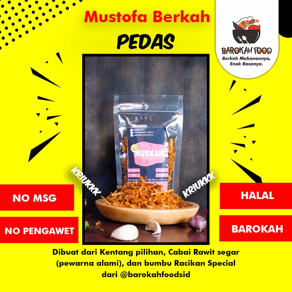 

Kentang Mustofa Berkah Kering Pedas /100gram-250gram-500gram/Mustopa Kentang Barokah Foods ID