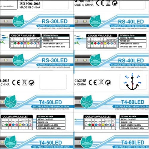Lampu LED Celup Aquarium Aquascape 2 Baris LED Tahan Air T4 Rosston HaiLong 20 30 40 50 60 cm