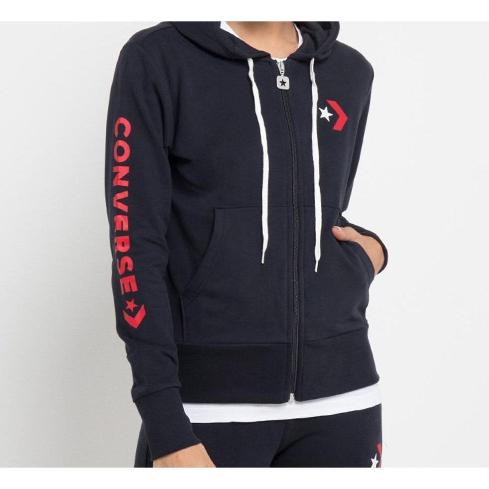 SALE CONVERSE STAR CHEVRON FULL-ZIP HOODIE BLACK SALE