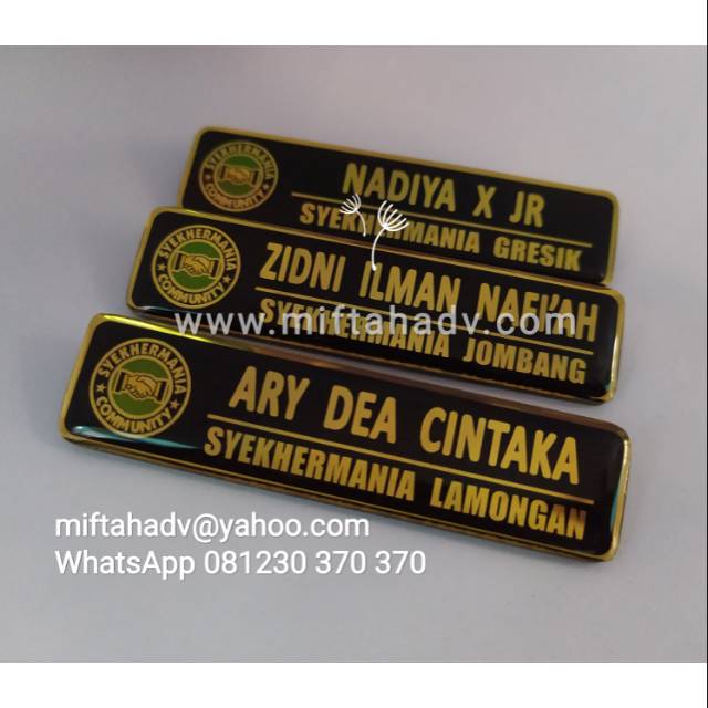 

Papan Nama Nametag Syekhermania