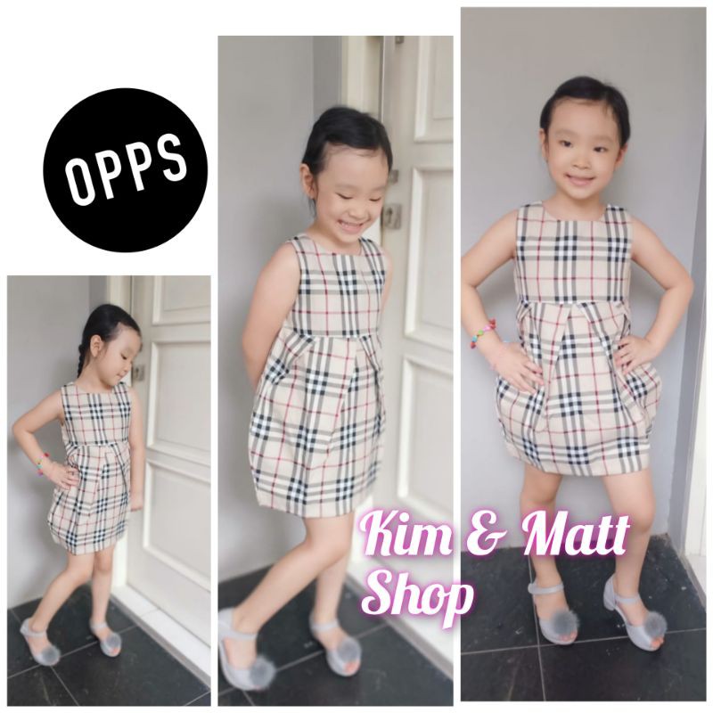dress burberry anak