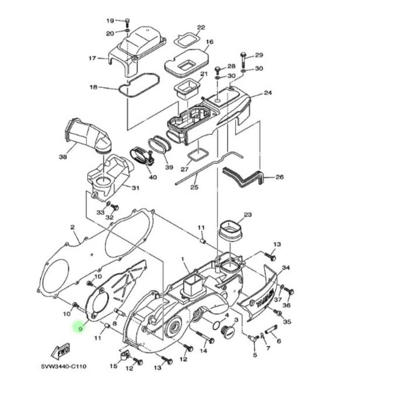 PLAT BAK CVT MIO SPORTY ASLI / PLAT TAHANAN PER SELAH MIO SPORTY ORI YAMAHA 28D E5191 00