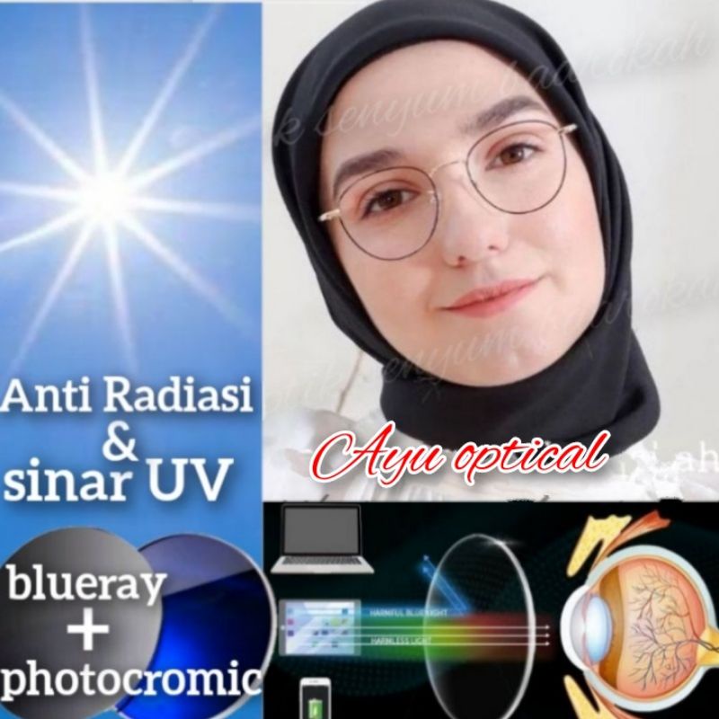 FRAME KACAMATA MUZZE OVAL (muka kecil) photocromic minus