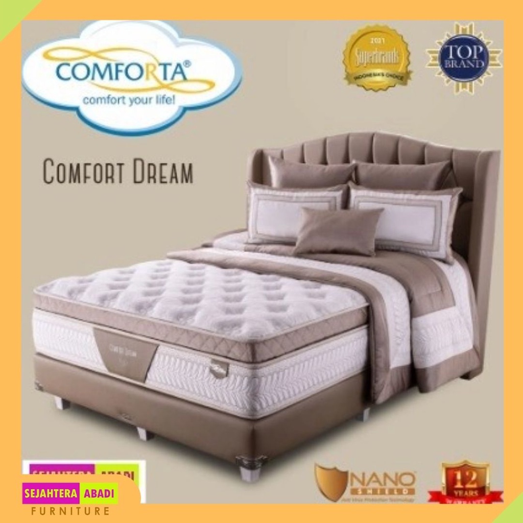 Comforta Springbed Comfort Dream pocket latex plush top Matras / Set Free Bantal Guling matras prote