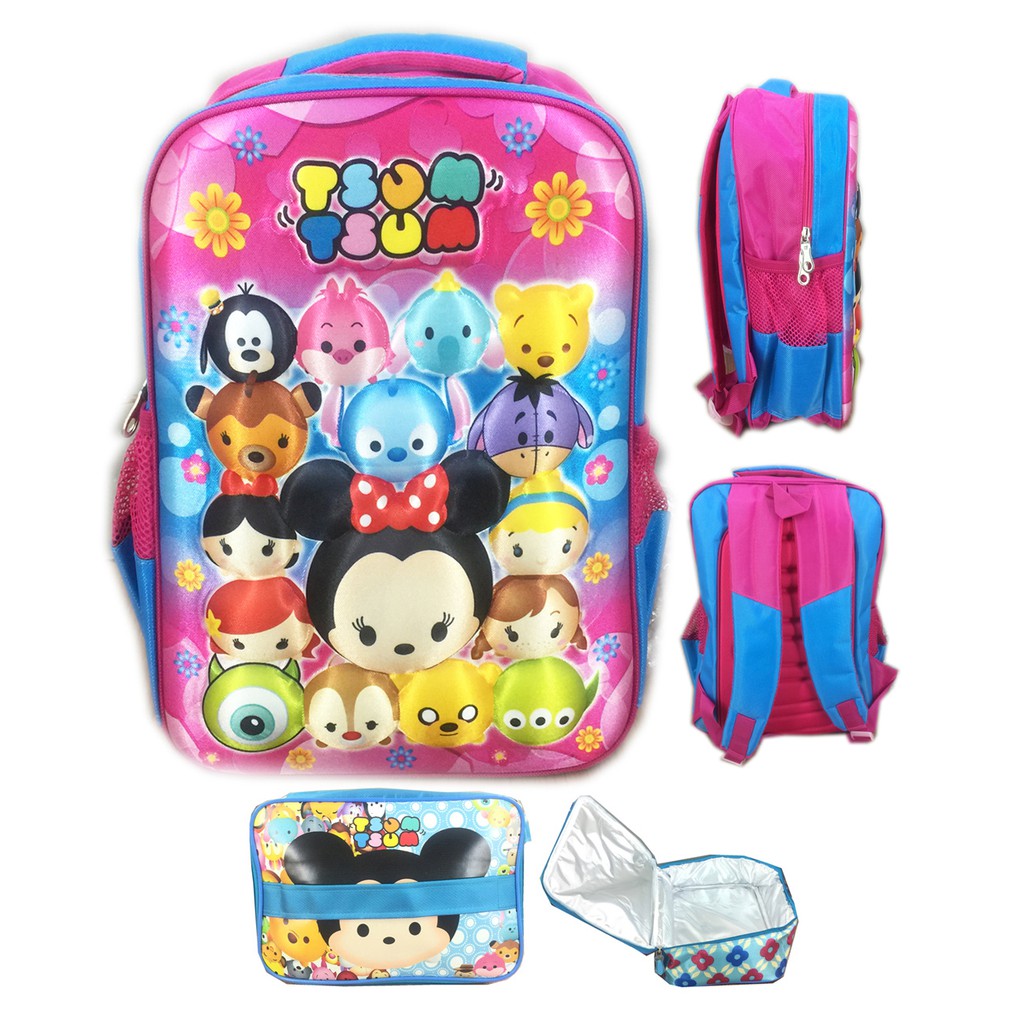 Tas Ransel Sekolah Anak SD PINK mouse embos t svm 3D Timbul Hard Cover LB