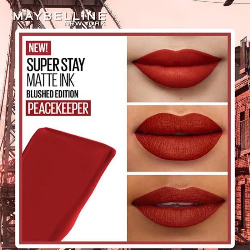 Superstay Matte Ink 375 Peace Keeper - Liquid Long Lasting Waterproof Matte Lipstick Lipcream Make Up Transferproof Tahan 16 Jam