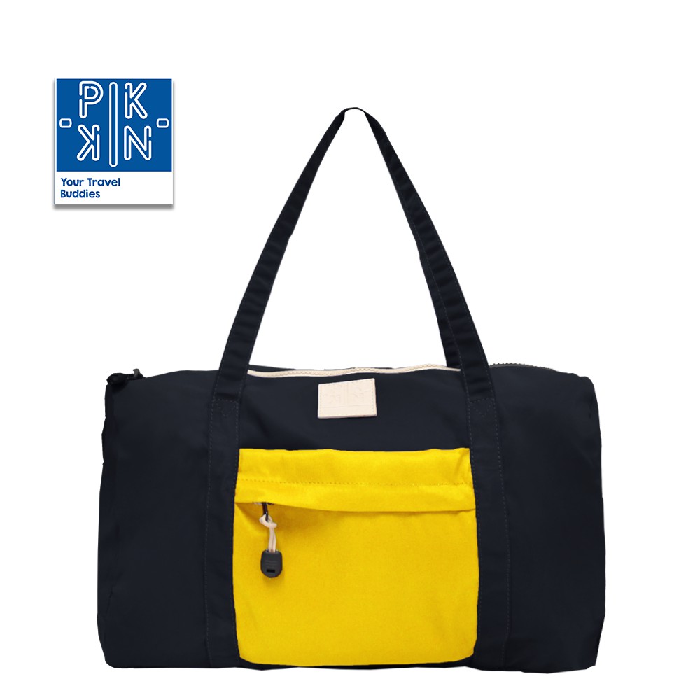 Tas Travel / Tas Gym / Tas Jinjing / Tas Lipat / Duffle Bag Piknik Kobe Black Yellow