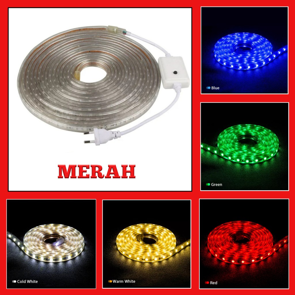 Lampu LED Strip 2835 10 Meter Full - Konektor 8 Mode Pengaturan Cahaya