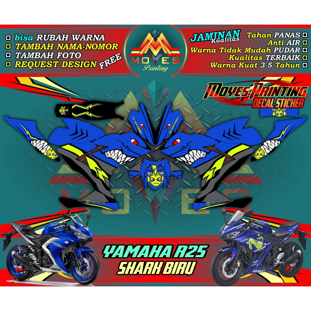 stiker r 25 full body - decal stiker yamaha r 25