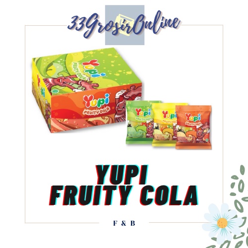 

Yupi Yuppy Fruity Cola / 1 box isi 24 pcs / 350 gram / Snack