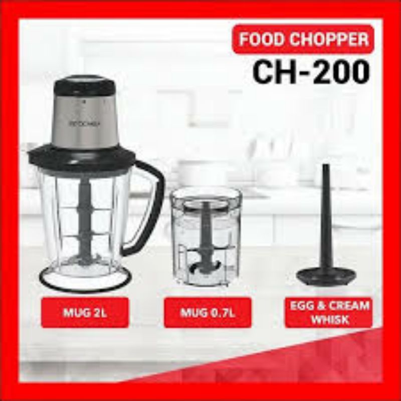 MITOCHIBA FOOD CHOPPER BLENDER CH 200 / CH200 2L