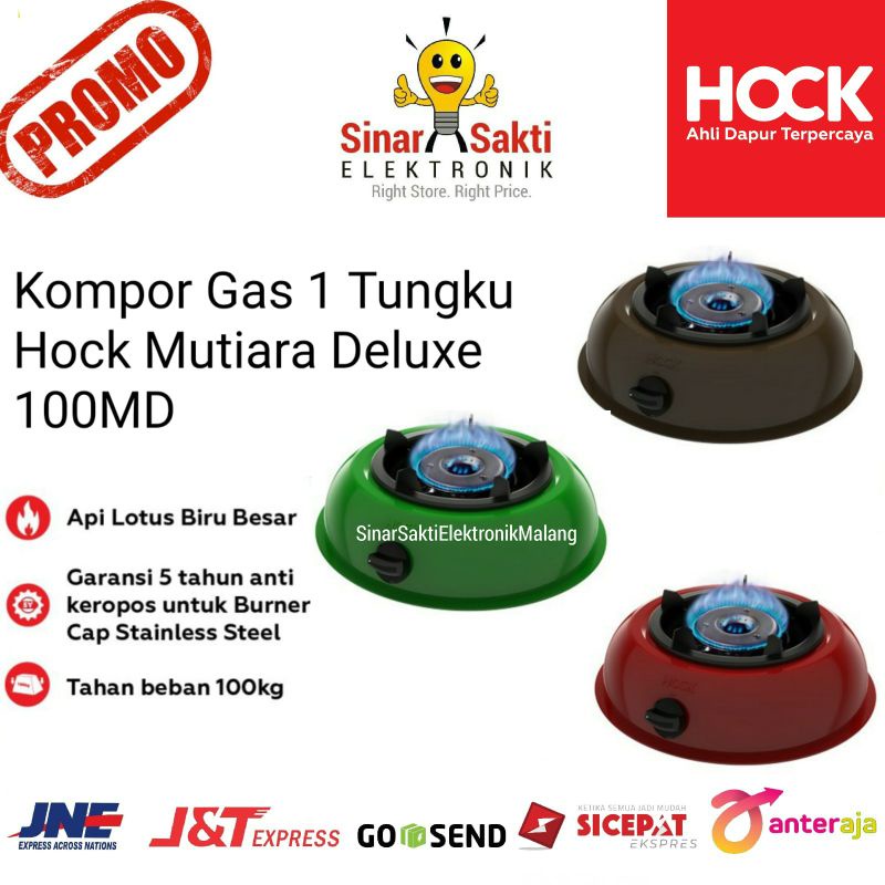 Kompor Gas 1 Tungku Hock Mutiara Deluxe 100MD 100 MD Garansi Resmi Malang