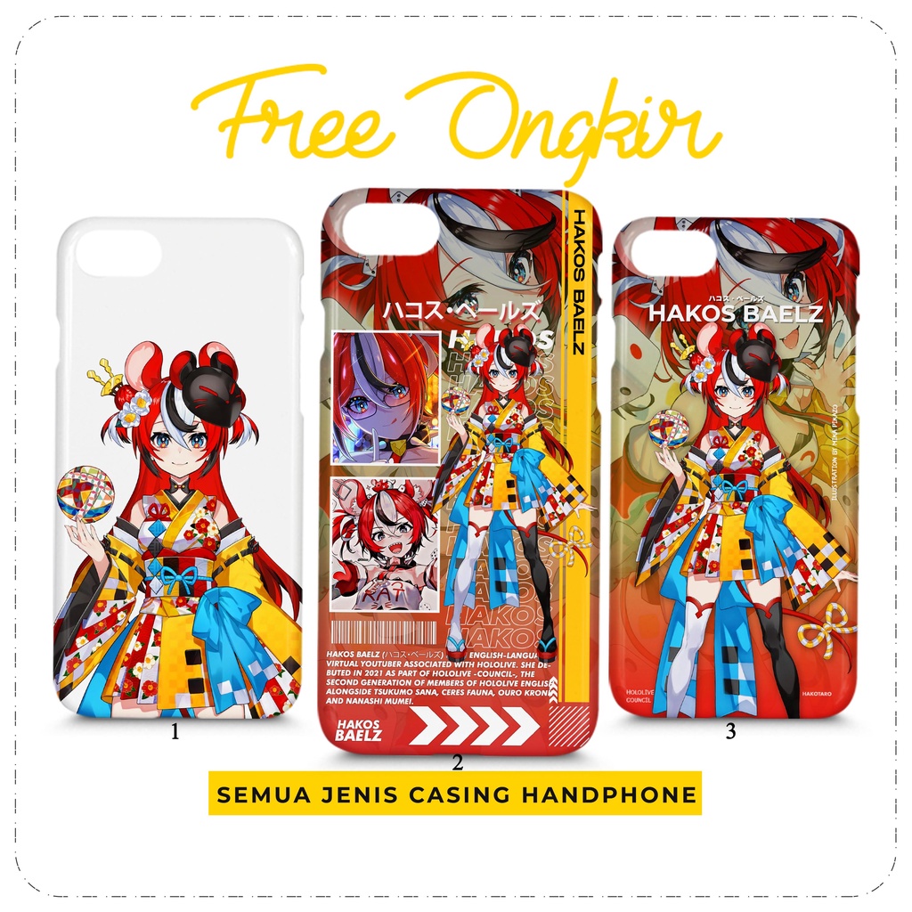 Case Hololive Hakos Baelz Custom Casing HP All Type