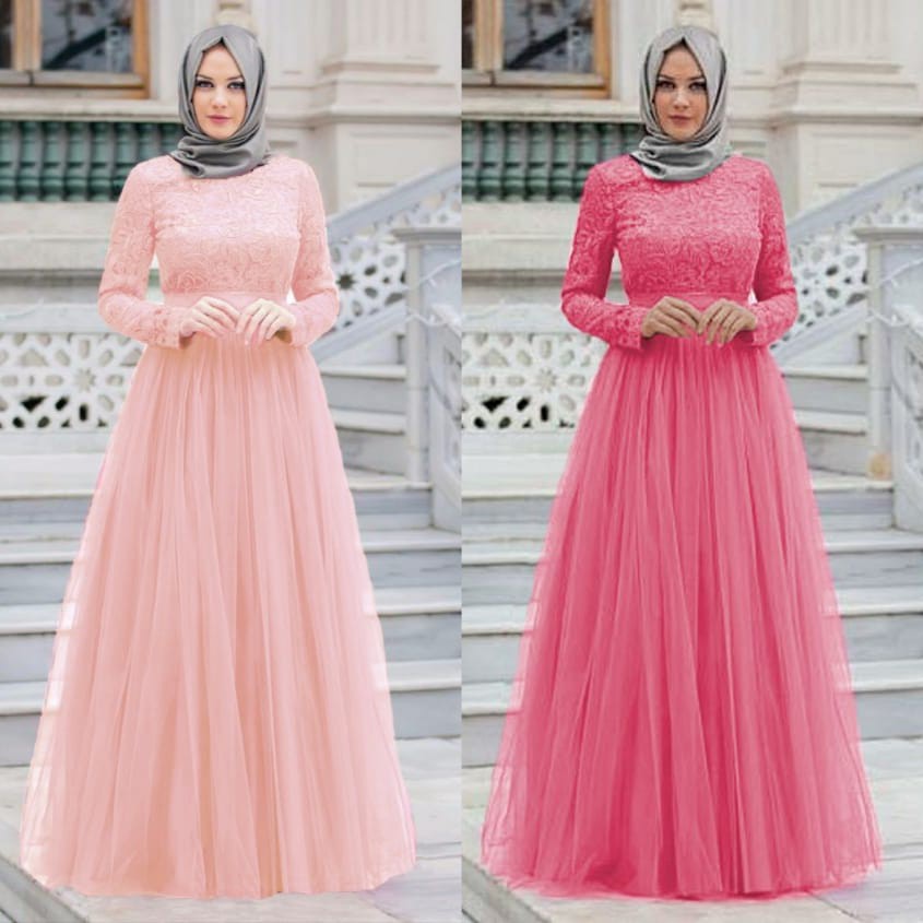 ALMAER MAXI DRESS READY 3UKURAN  / MAXI PESTA BRUKAT ALMAER / MAXI KONDANGAN vV-3
