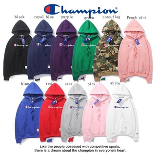 Original Champion  Sweater Kaos  Hoodie Model Longgar Motif 