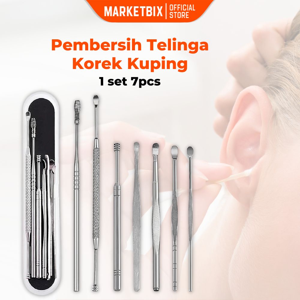 Pembersih Telinga Korek Kuping Ear Wax Picker 1 Set 7 PCS Multifungsi