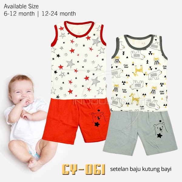 Setelan Kutung Bayi SNI BABY LEON (1-2 Tahun) baju anak Laki Laki Perempuan kaos singlet GY-06-12