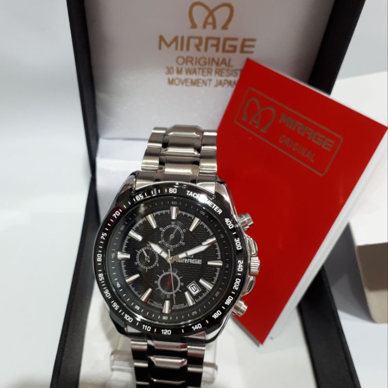 Jam Tangan Mirage BRP 8305 M- L Original cowok cewek silver