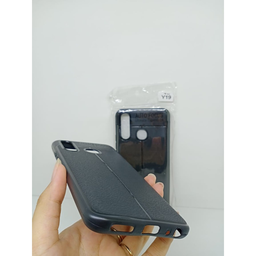 Auto Focus Vivo Y19 6.53 inch Leather Soft Case Vivo Y19 6.53 Auto Fokus Vivo Y19 Motif Kulit Jeruk