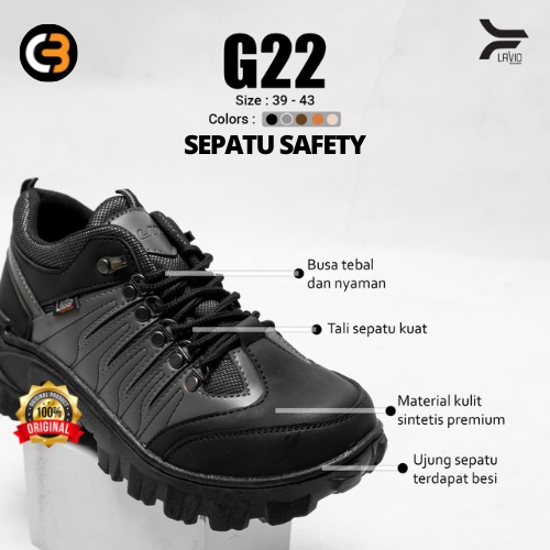 Sepatu Safety Pria Safety Shoes Sepatu Sefty Pria Safety Shoes Pria Sprort Ujung Besi Sepatu Safty P