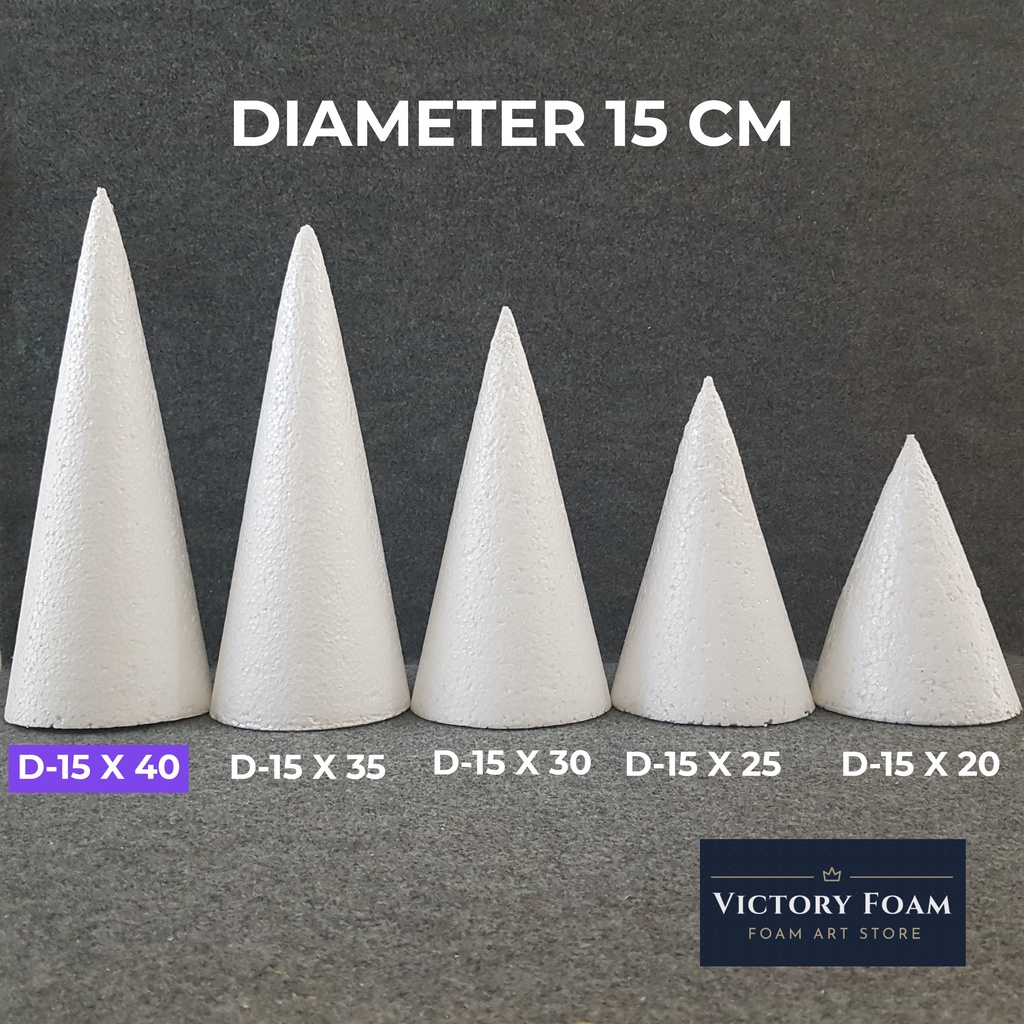 Dummy Styrofoam Kerucut D. 15cm x T. 40cm