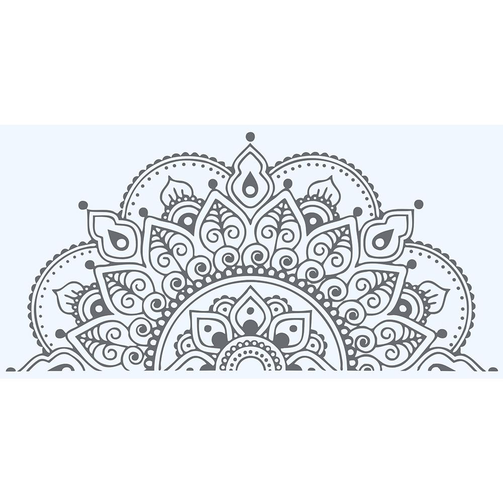 R-bunga Mandala Stiker Dinding Rumah Kamar Tidur Wall Decal Setengah Mandala Decal