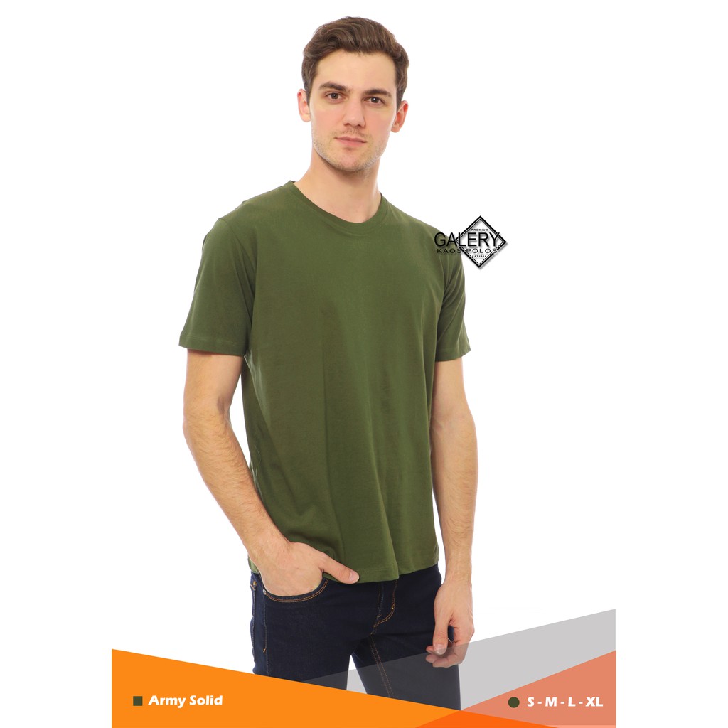 [LANGSUNG DARI PABRIK] [HARGA RESELLER] Kaos Polos Bahan Cotton, Combad 30s Unisex Cewek Cowok Casual-Army