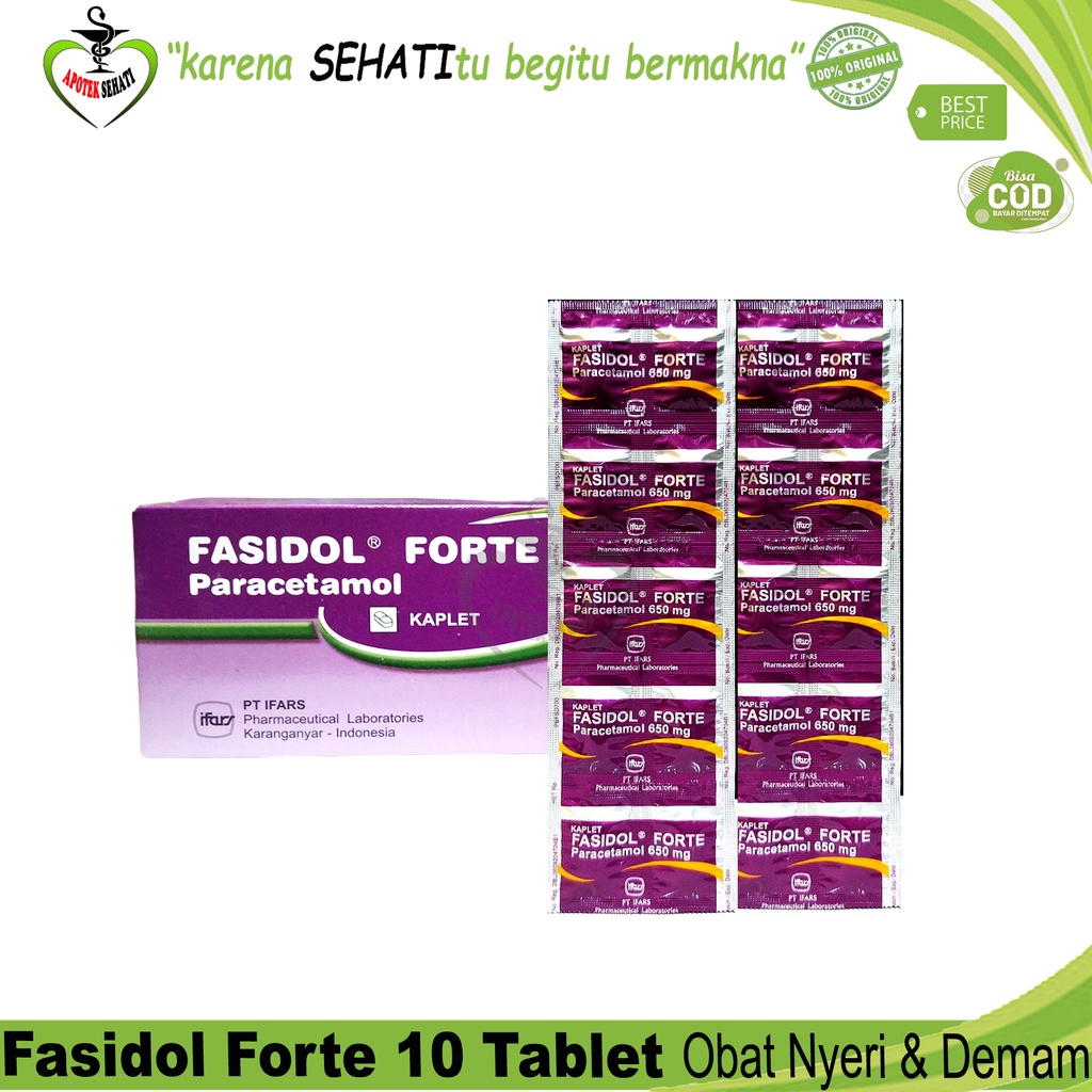 Fasidol Forte 10 Tablet Paracetamol 650 mg Obat Nyeri Demam Pusing